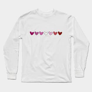Lesbian hearts flag Long Sleeve T-Shirt